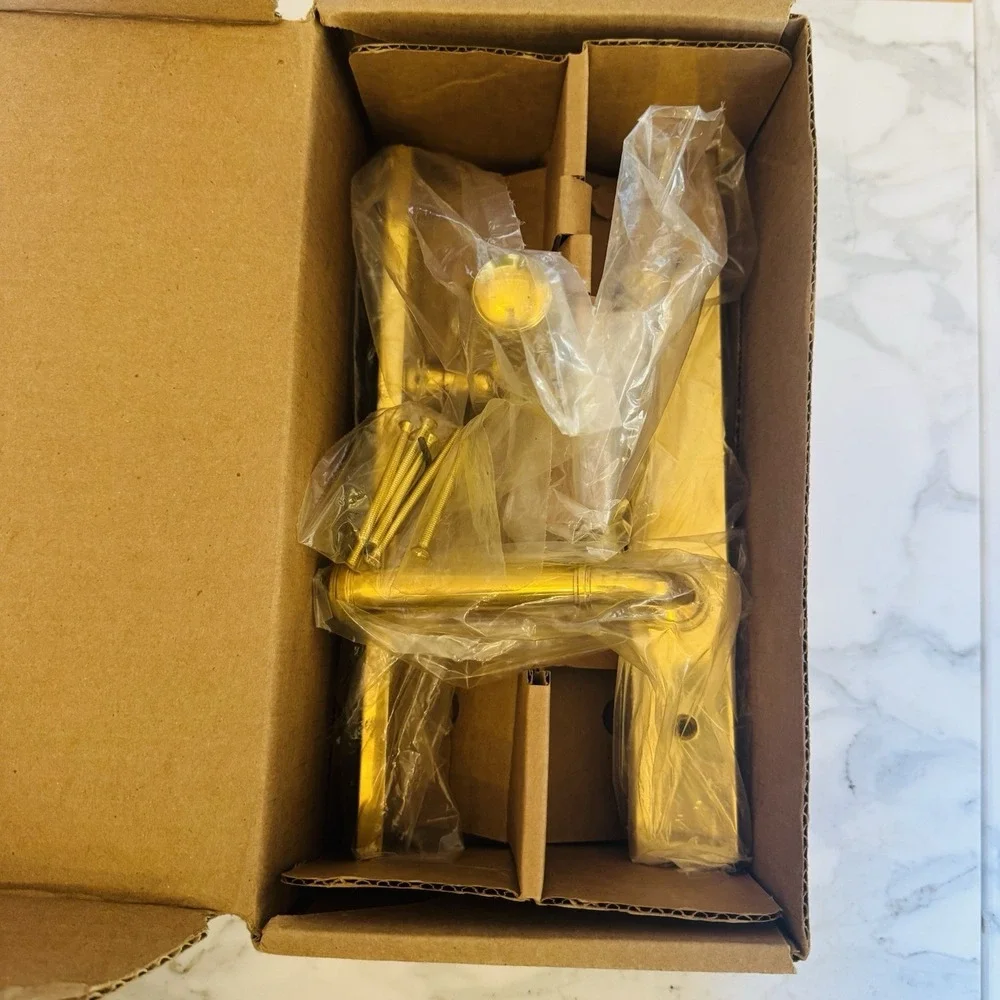 Emtek‎ Merrimack Lever US3NL Polished Brass 14A4MERHUS3NL RH Open Box NOS